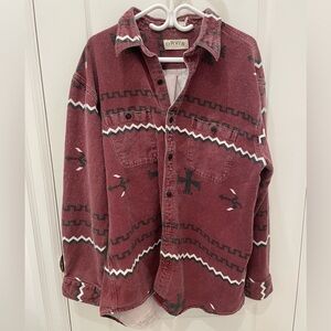 Orvis Maroon Western Heavyweight Flannel Shirt